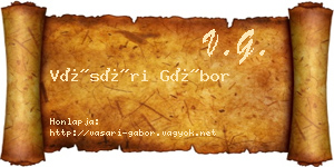 Vásári Gábor névjegykártya